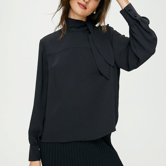 Aritzia Wilfred Trapeze Blouse Black XXS - Picture 1 of 7
